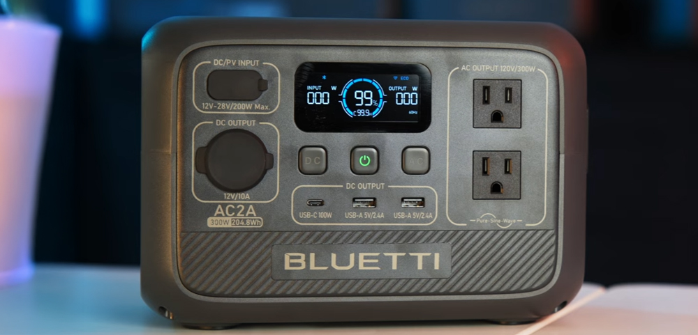 a closeup photograph of the front of the Bluetti AC2A