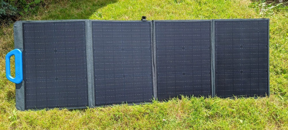 The fully-extended PV120 solar panel.