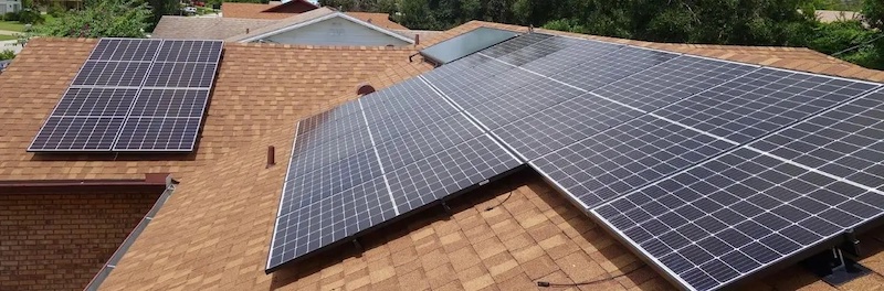 Solar panels on a home's roof