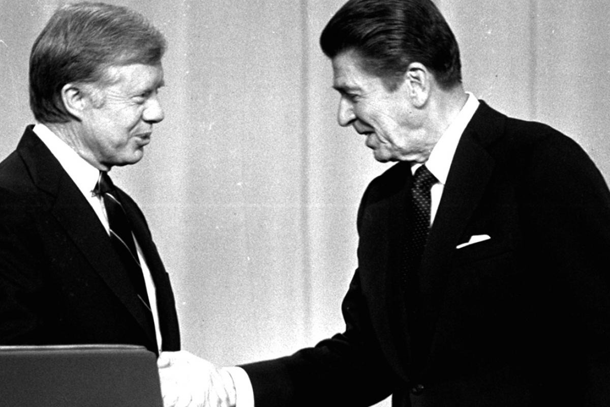 President Carter with Ronald Reagan at a 1980 debate