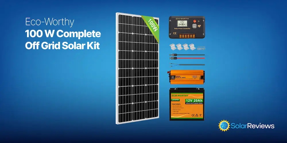 The Eco-Worthy 100 W Complete Off-Grid kit has all the parts you need to build a fully-functional solar power station.