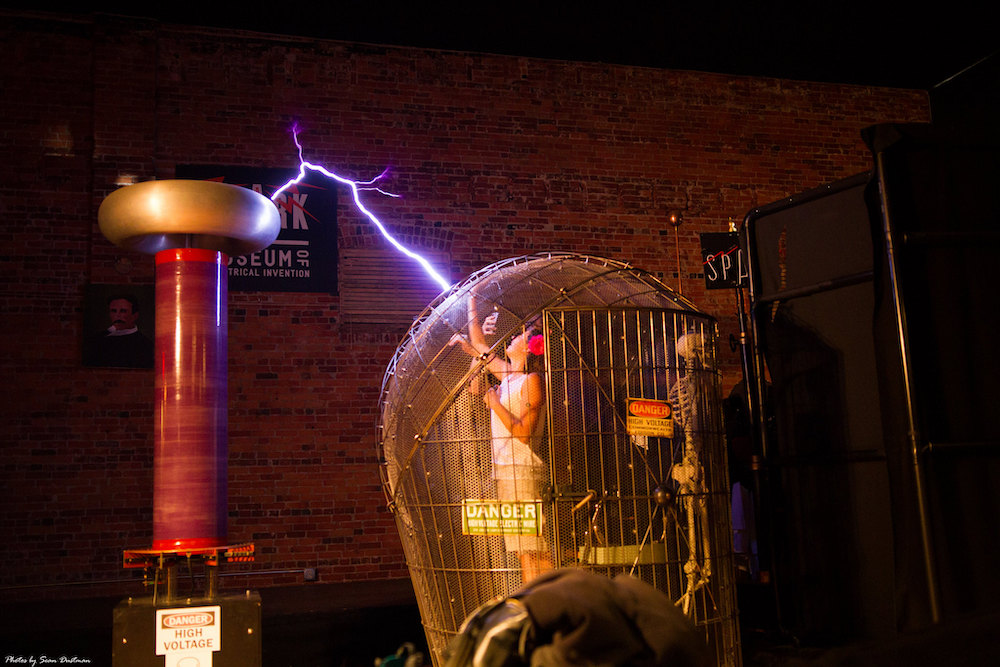 woman in faraday cage