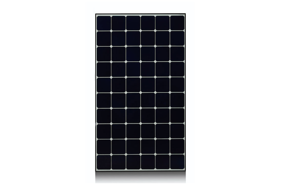 A rendering of an LG NeON R solar panel
