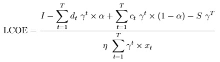 LCOE formula