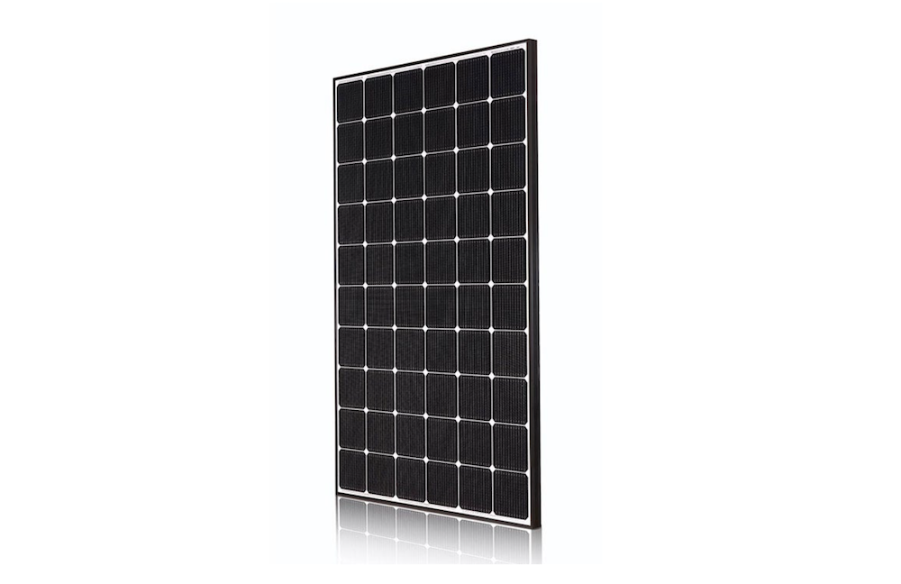 A rendering of an LG NeON 2 solar panel