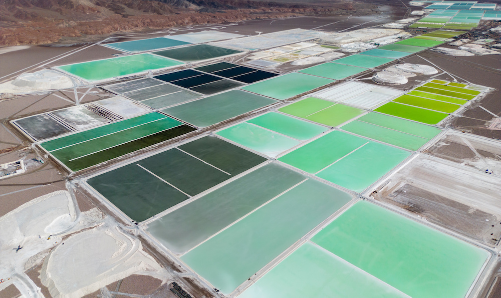 lithium rich water, discolored to bright greens