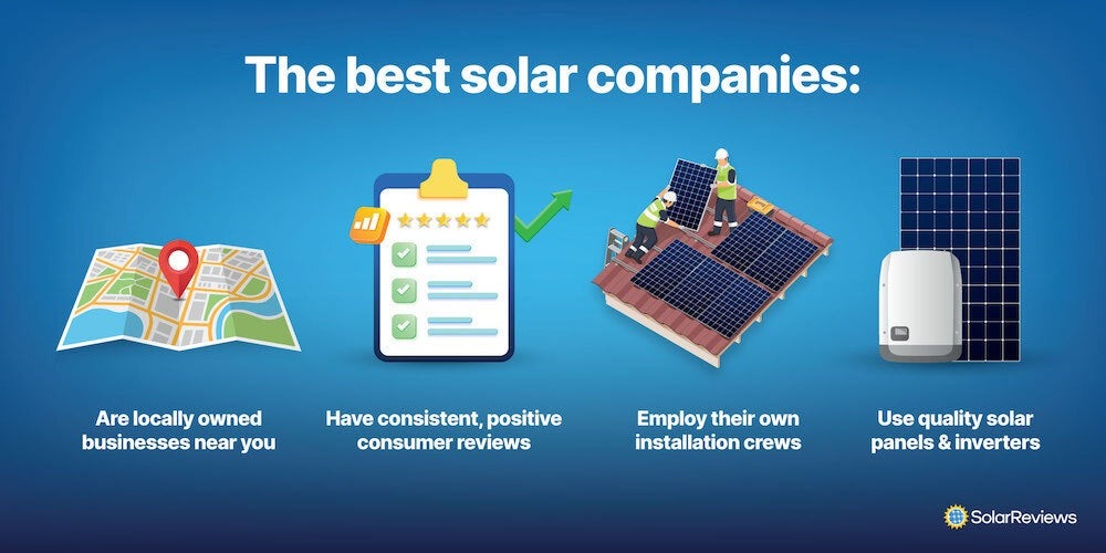 graphic of the attributes that make a good solar company