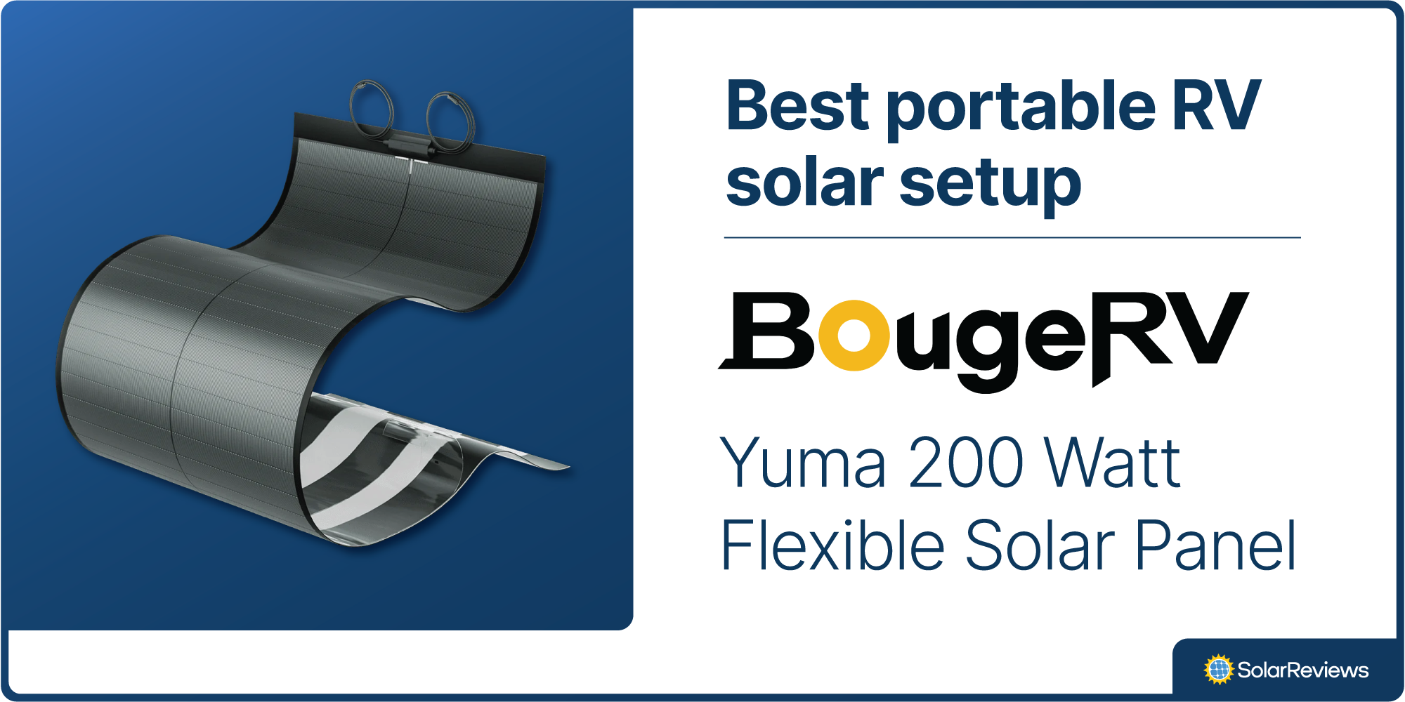 SolarReviews votes the Yuma 200 Watt Flexible Solar Panel from BougeRV the best portable RV solar setup